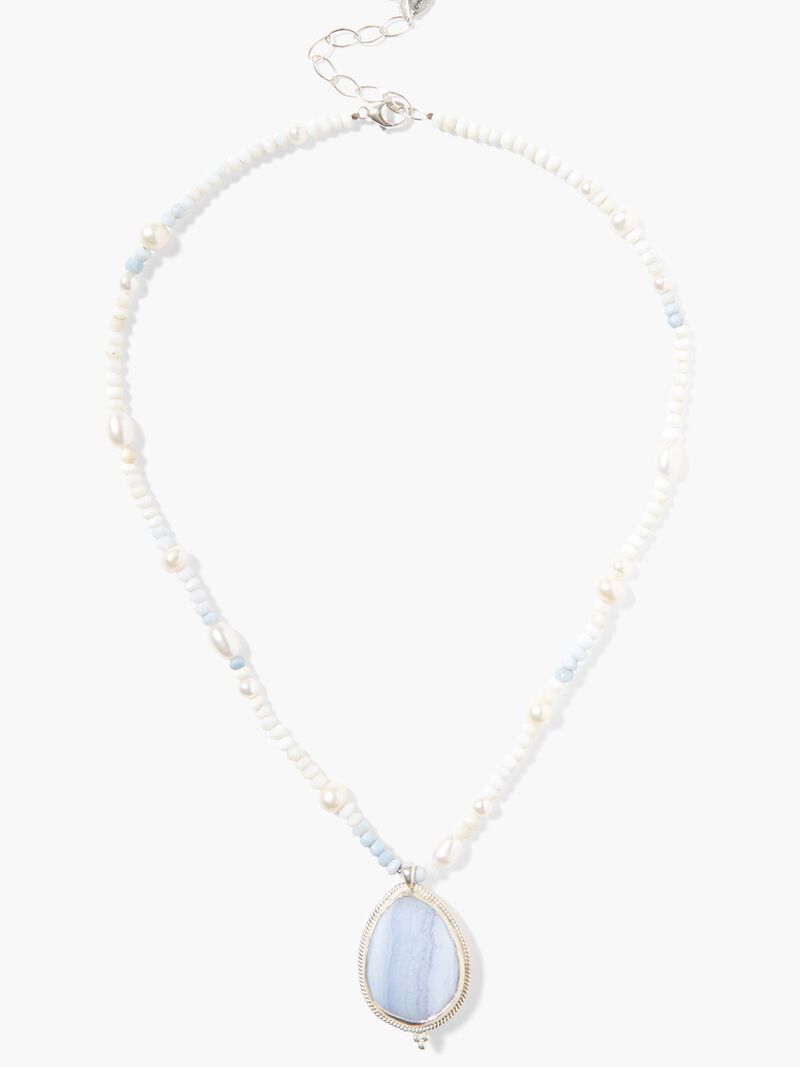 Chan Luu - Blue Lace Agate Pendant Necklace