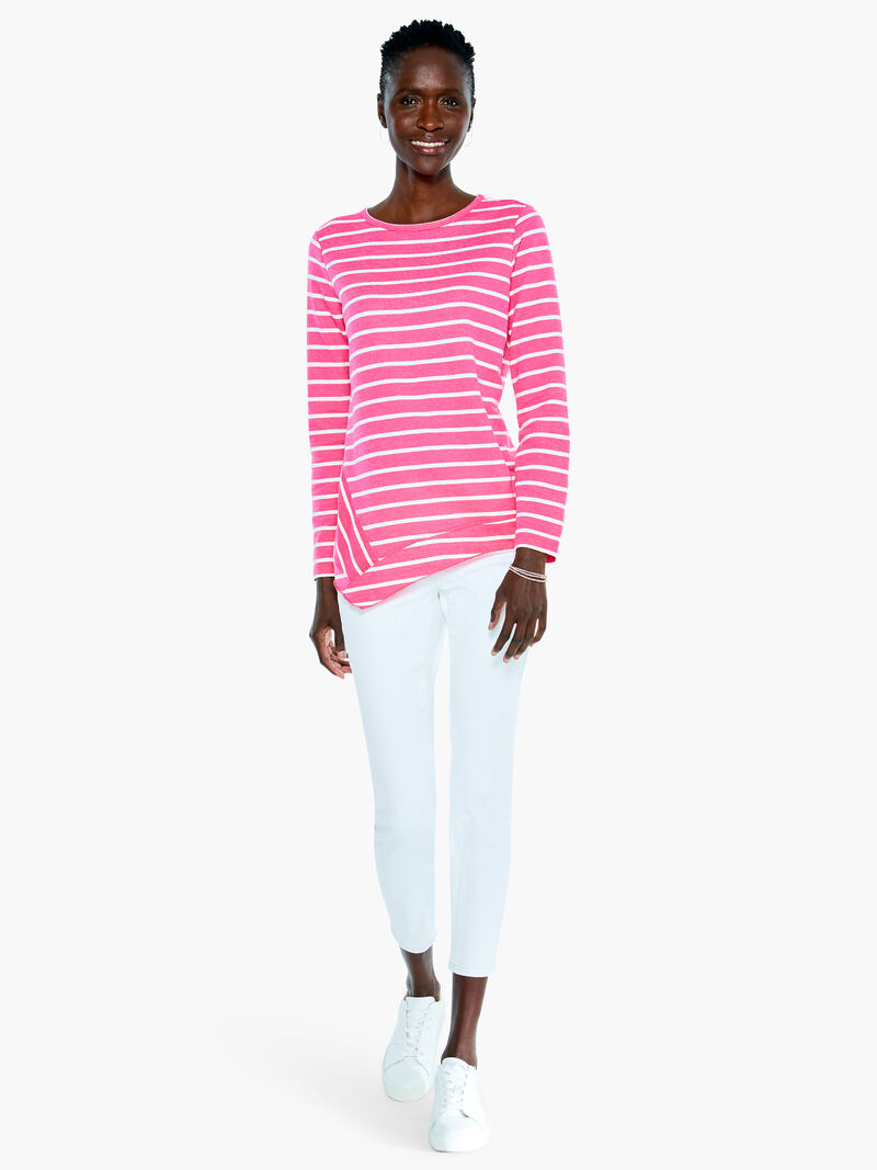 Woman Wears Striped Angle Top image number 4
