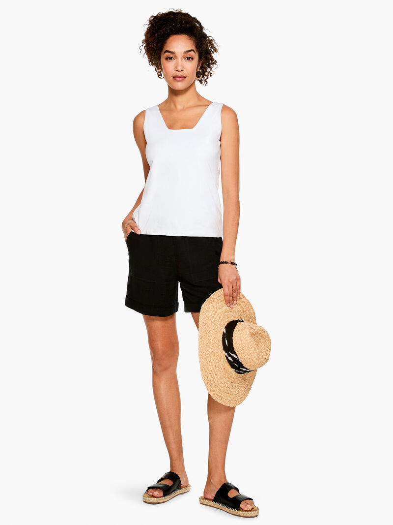Woman Wears 5" Double Gauze Short image number 3
