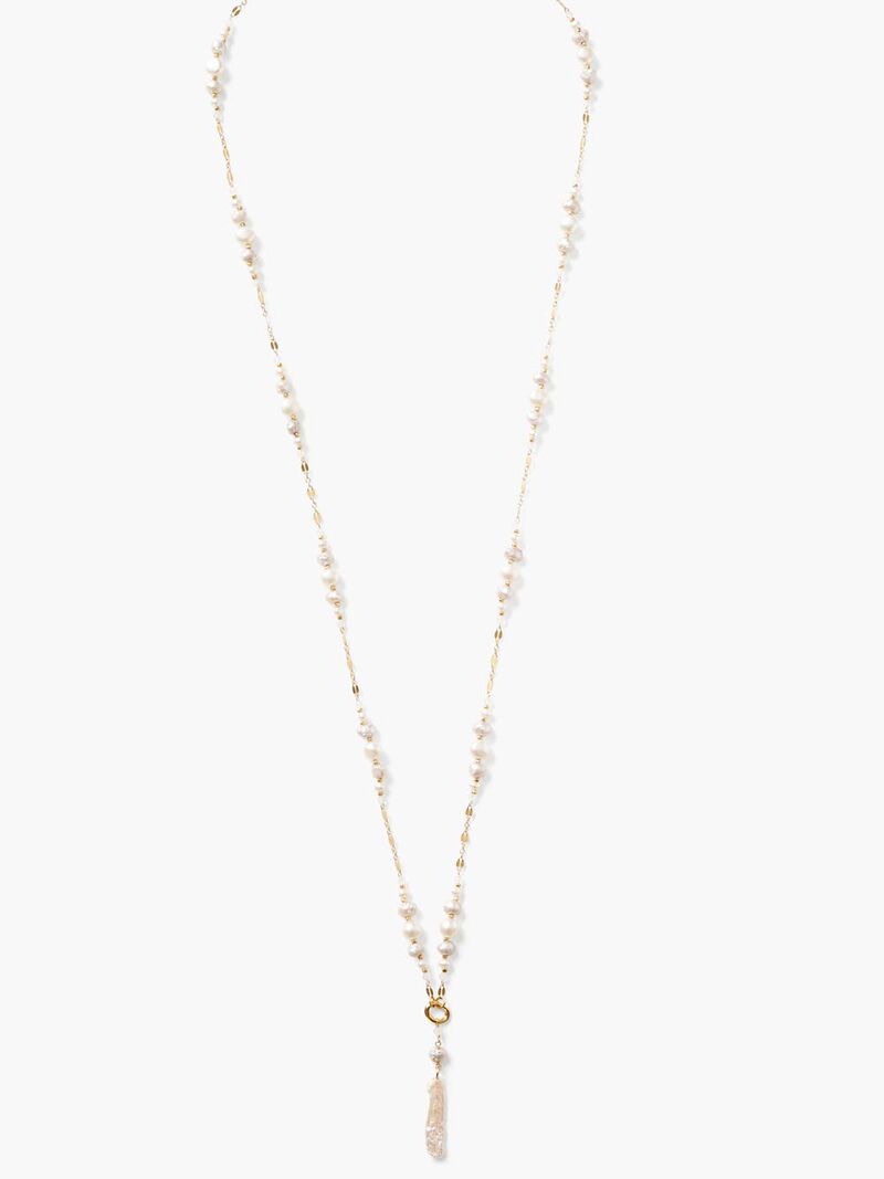 Woman Wears Chan Luu - Pearl Drop Y Necklace image number 1