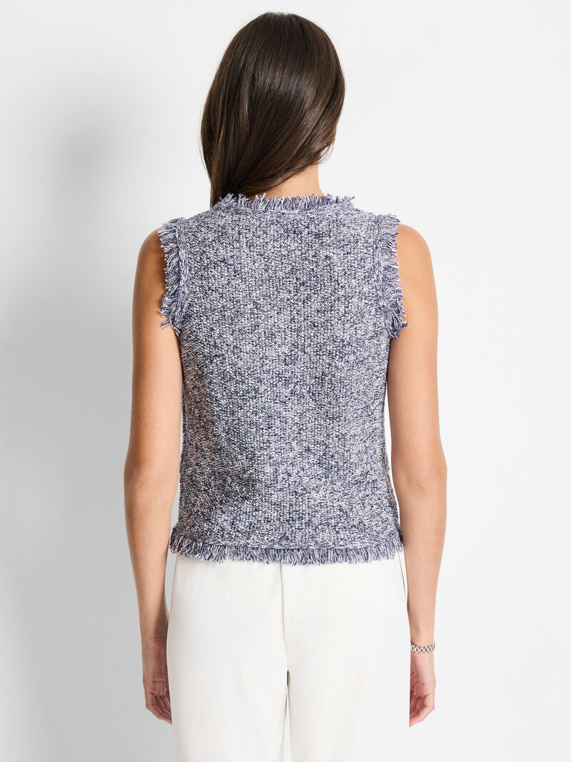 Woman Wears Mixed Knit Tank image number 3