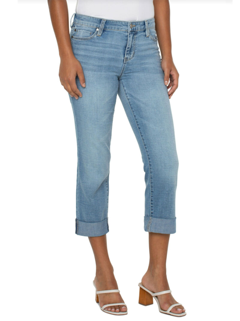 Woman Wears Liverpool - Charlie Crop With Rolled Hem image number 1