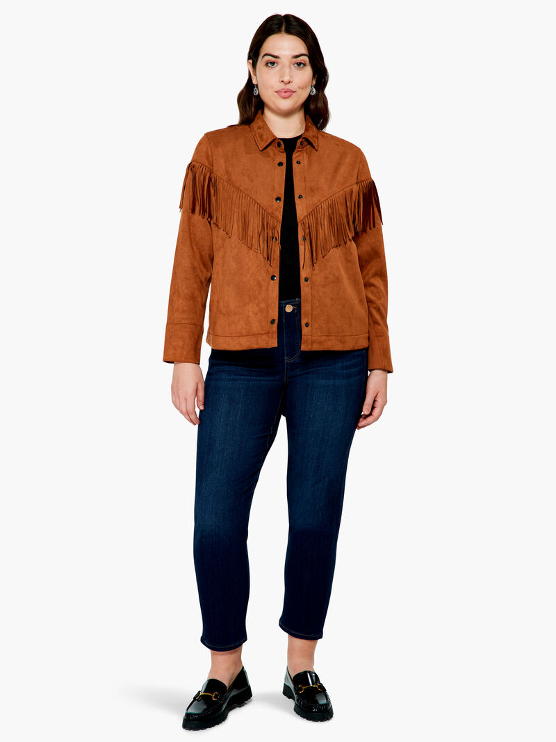 Woman Wears Fall Fringe Jacket image number 3