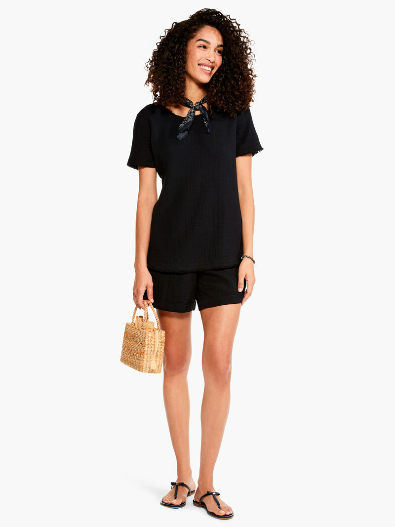 Woman Wears Double Gauze Tee image number 3