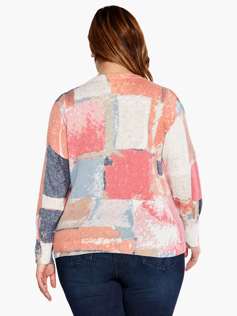 Woman Wears Printed Geo Sweater image number 2