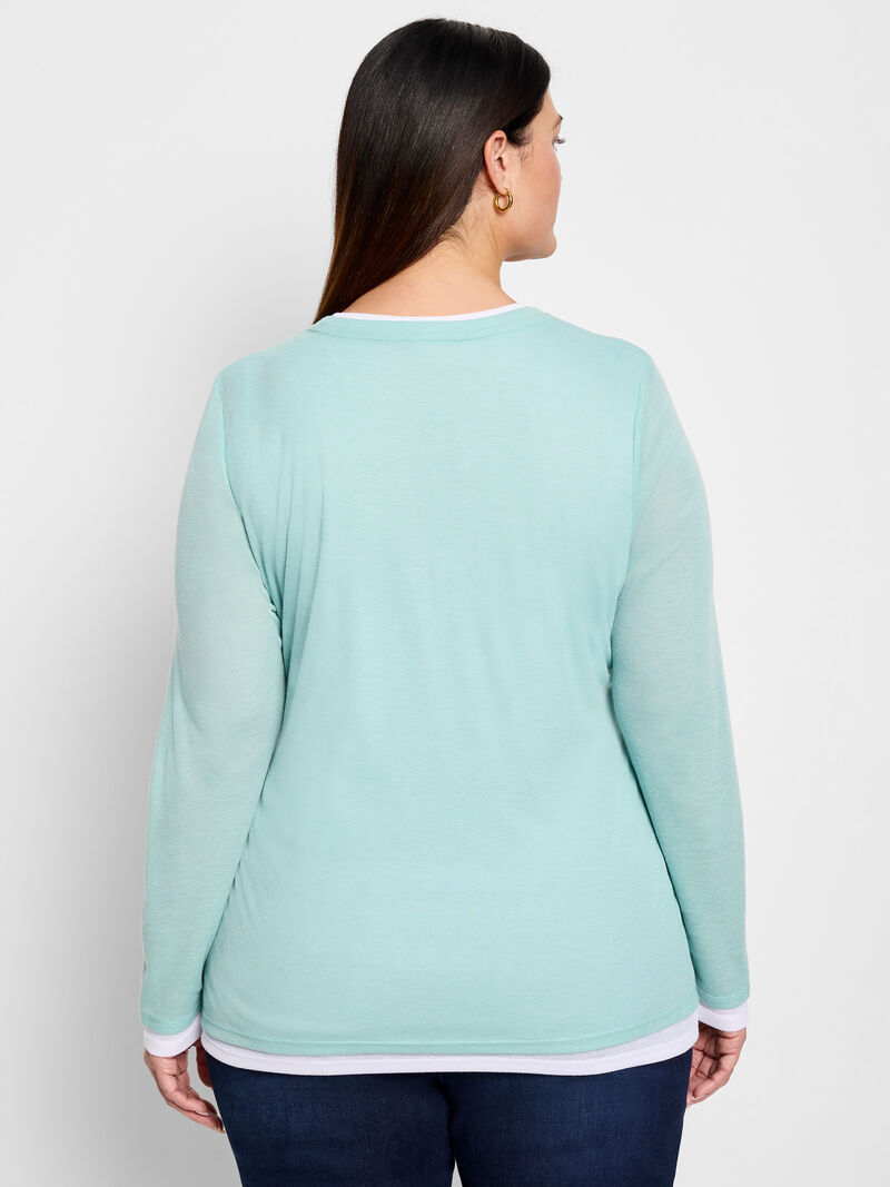 Woman Wears NZT Long Sleeve Double Layer Top image number 2