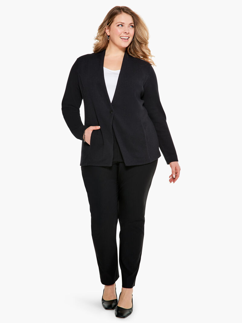 Woman Wears Sleek Knit Jacket image number 3
