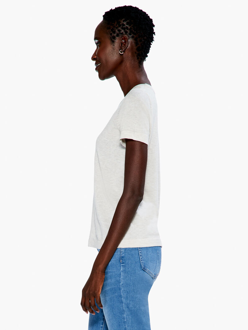 Woman Wears Crew Neck Short Sleeve Sweater Tee image number 1