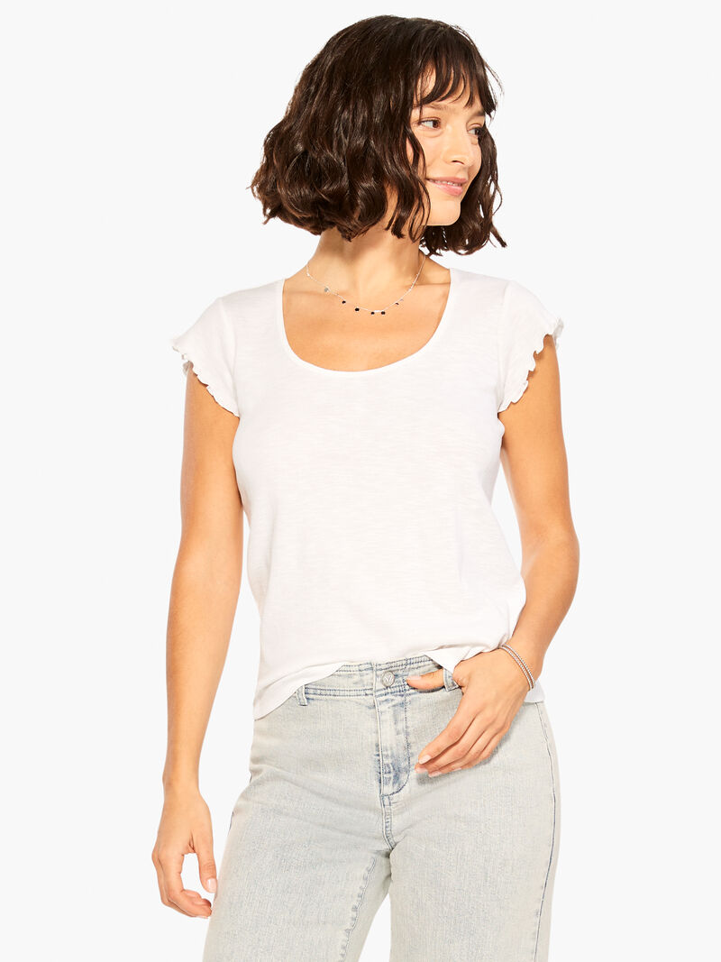 NZT Short Sleeve Scoop Lettuce Edge Tee