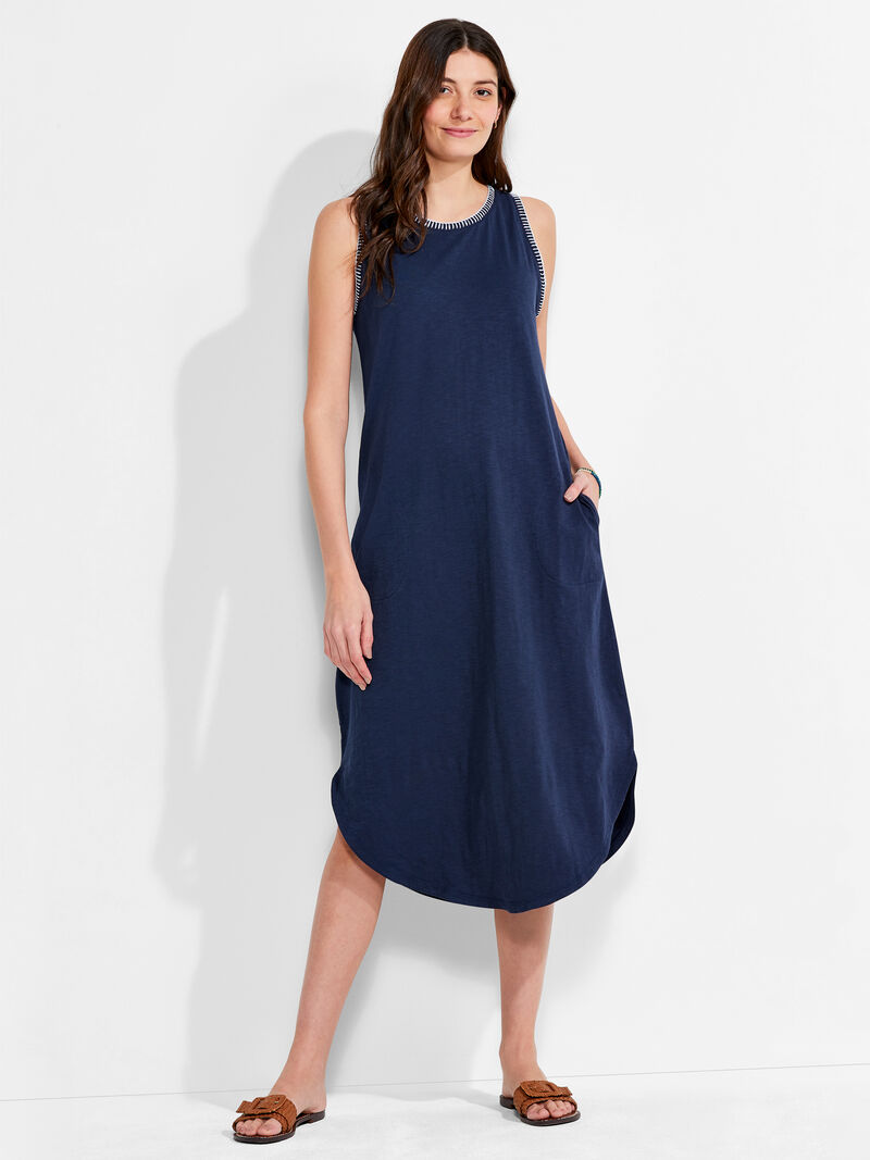 Woman Wears NZT Scoop Neck Stitch Tank Dress image number 3
