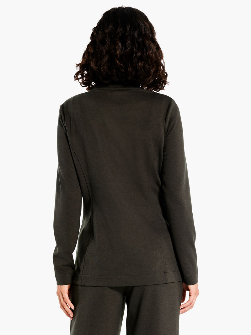 Woman Wears Drapey Ponte Blazer image number 3