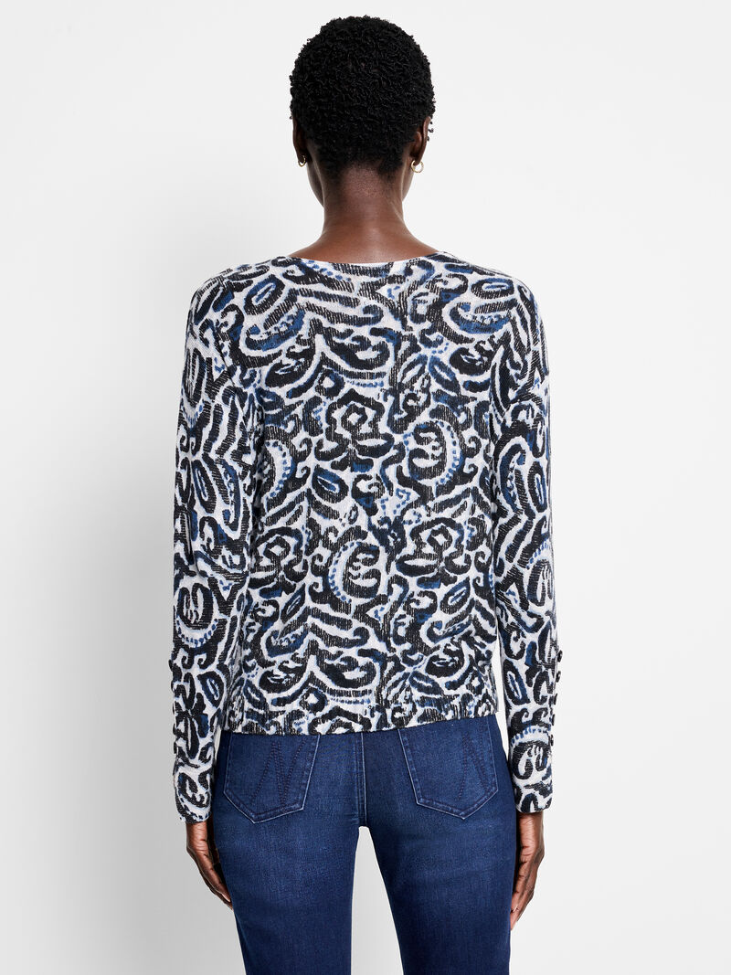 Woman Wears Tossed Paisley Supersoft Sweater image number 4
