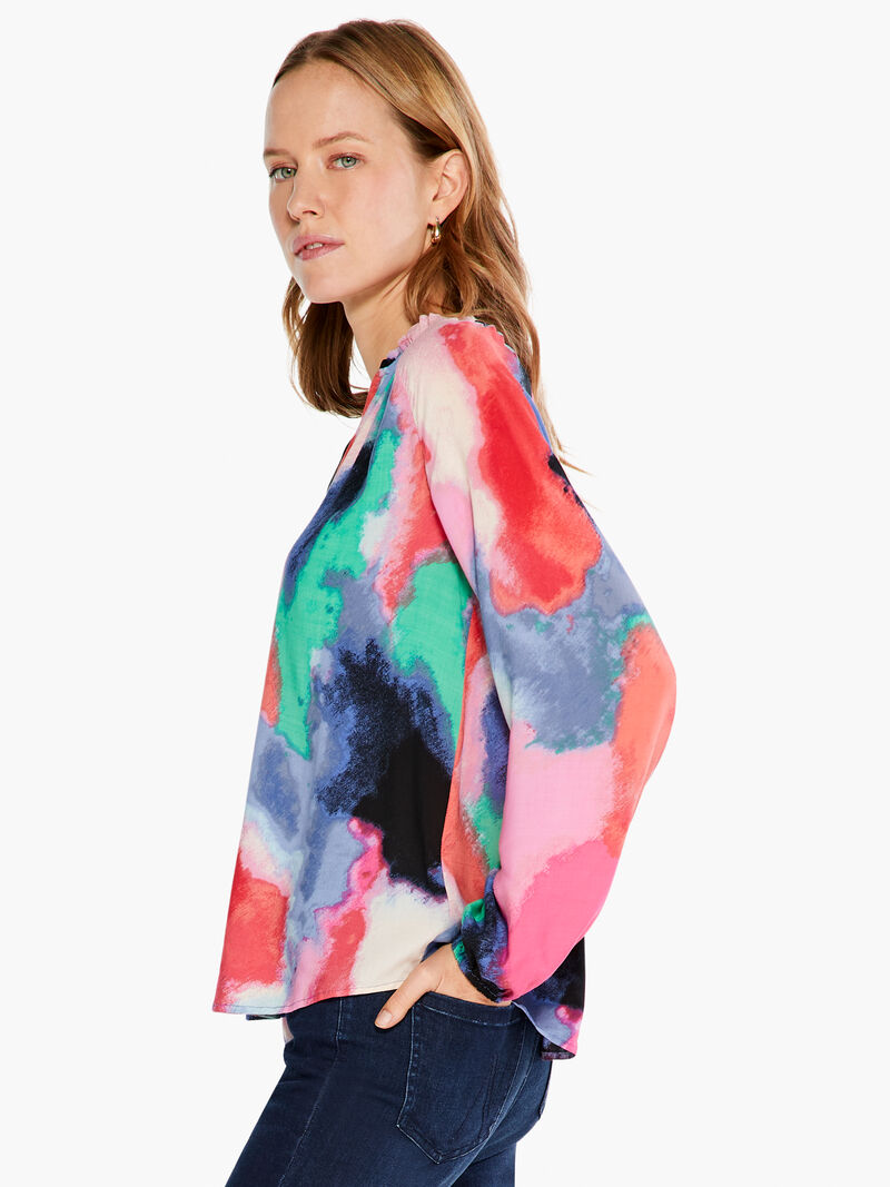 Woman Wears Abstract Art Top image number 1