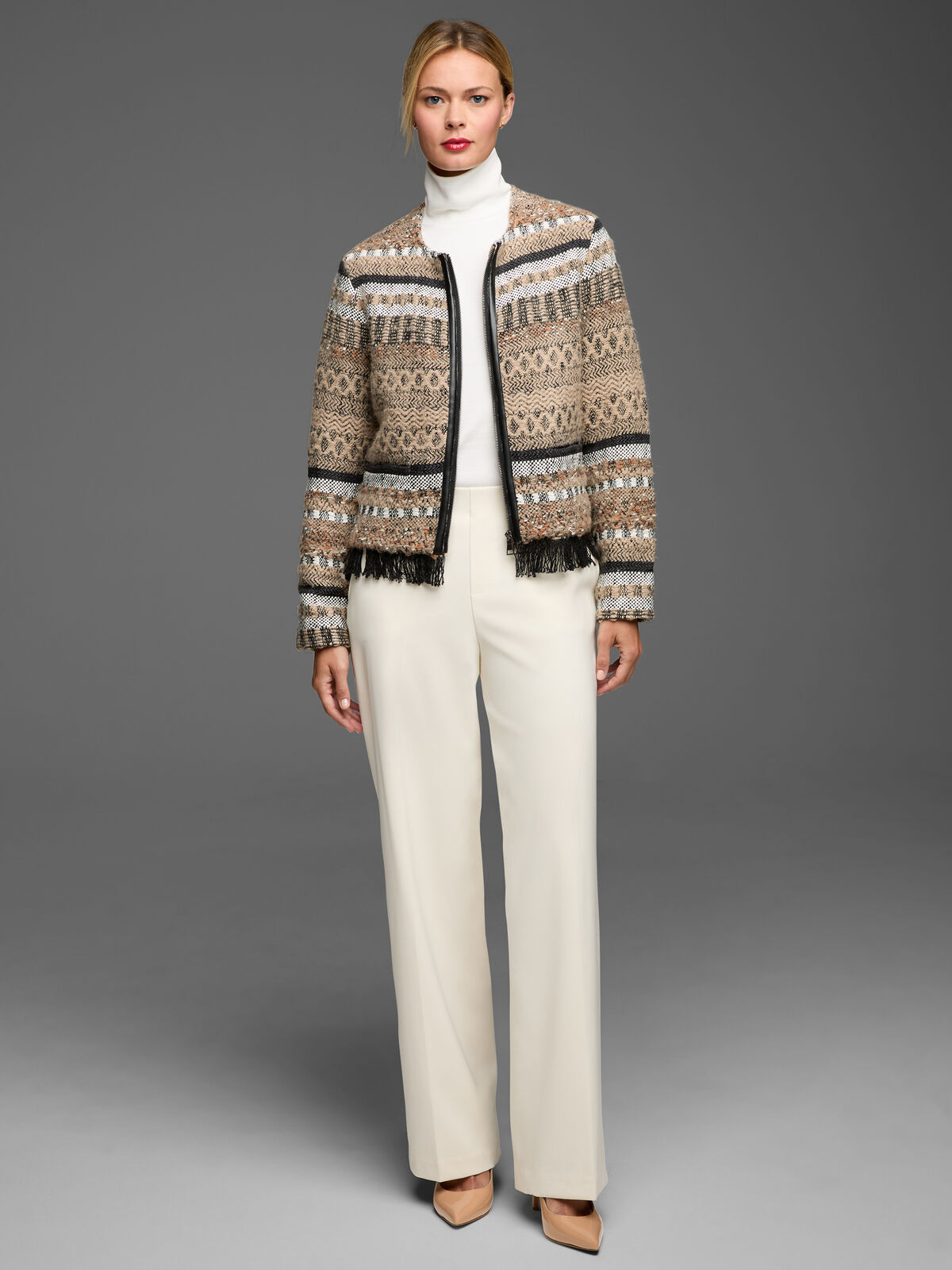 Gold Label Knit Weaving Trimmed Jacket