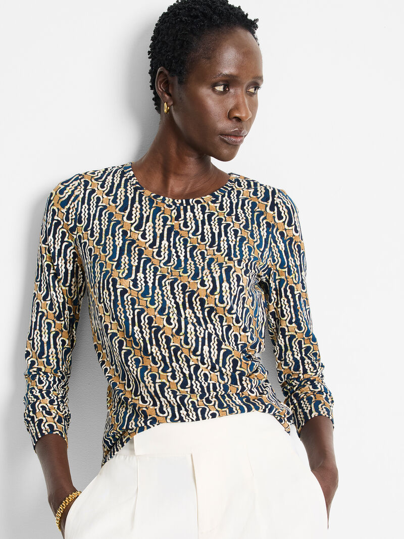 
                    Vintage Batik Drape Top