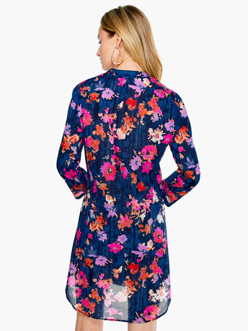 Woman Wears Glowing Blossoms Crinkle Tunic Dress image number 3