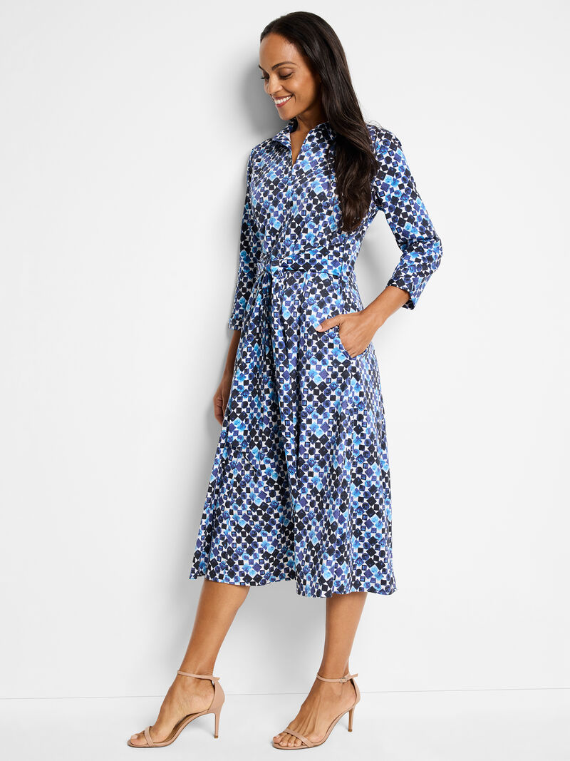 Woman Wears Blue Baubles Shirt Dress image number 0