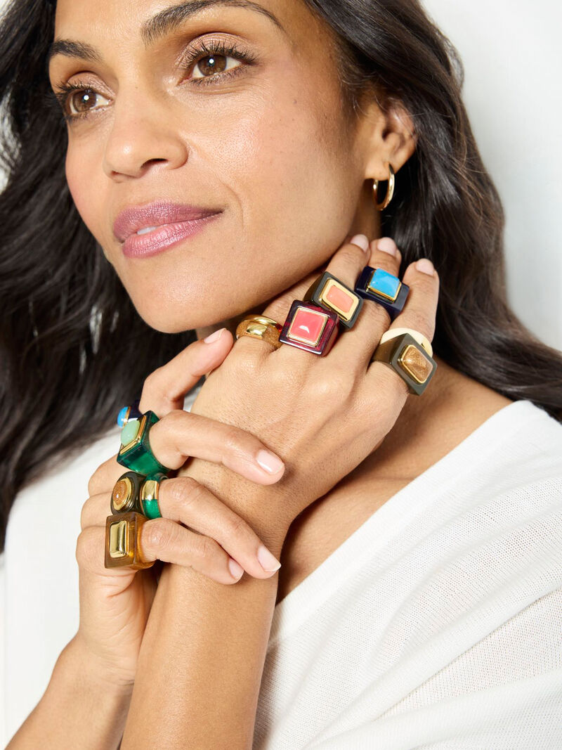 Woman Wears Lucas Jack - Rectangle Block Ring image number 1