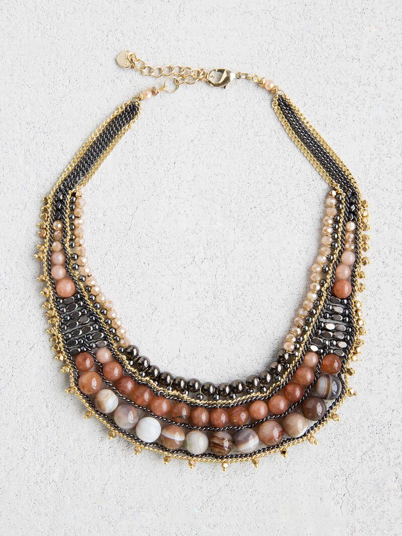 Woman Wears Nakamol Chain and Beaded Statement Necklace image number 0