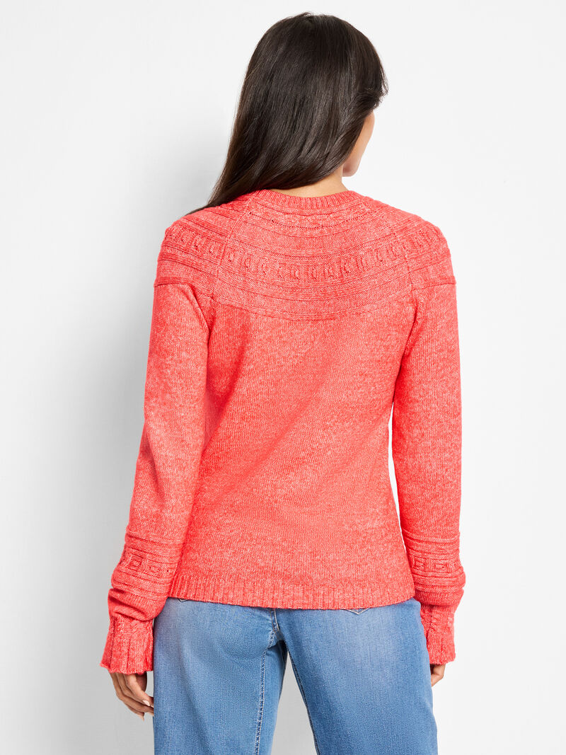 Woman Wears Textural Dot Cozy Sweater image number 3