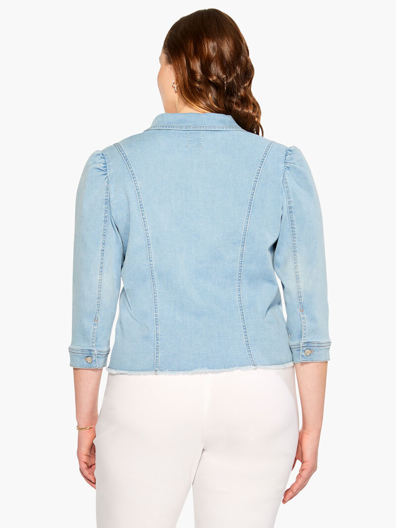 Woman Wears NZ Denim Femme Sleeve Denim Jacket image number 2