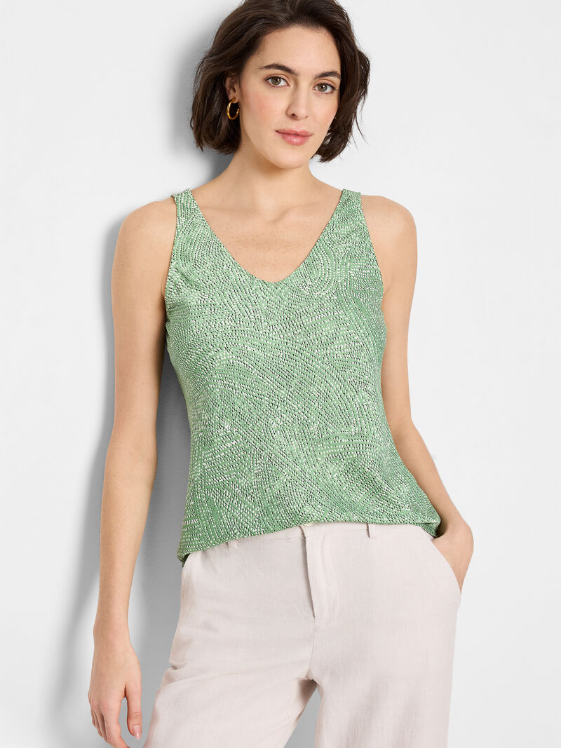 Woman Wears Swirling Sands Woven Tank image number 0