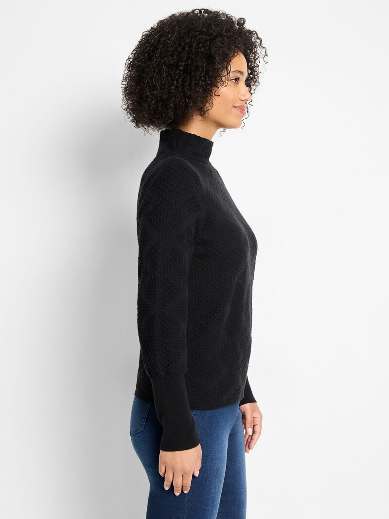 Woman Wears Textured Diamonds Sweater image number 3