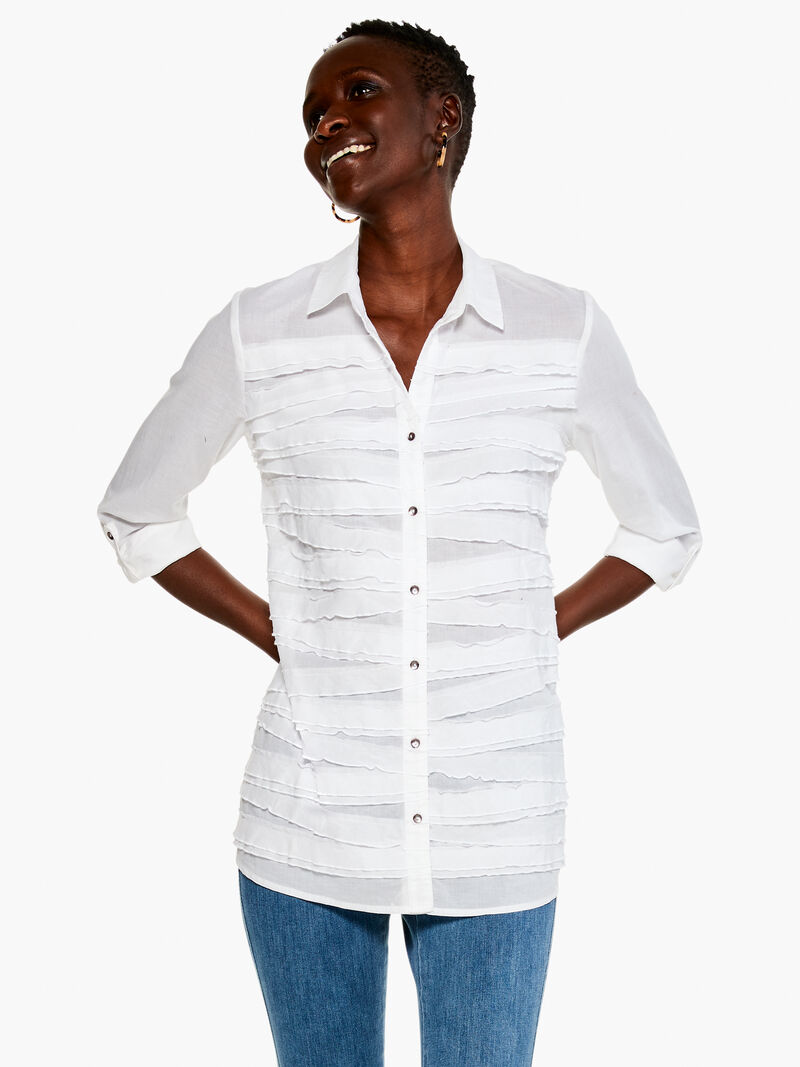 Woman Wears Textured Lines Shirt image number 0