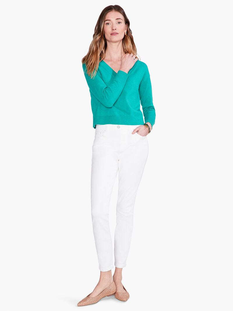 Woman Wears Shorty V Sweater image number 3