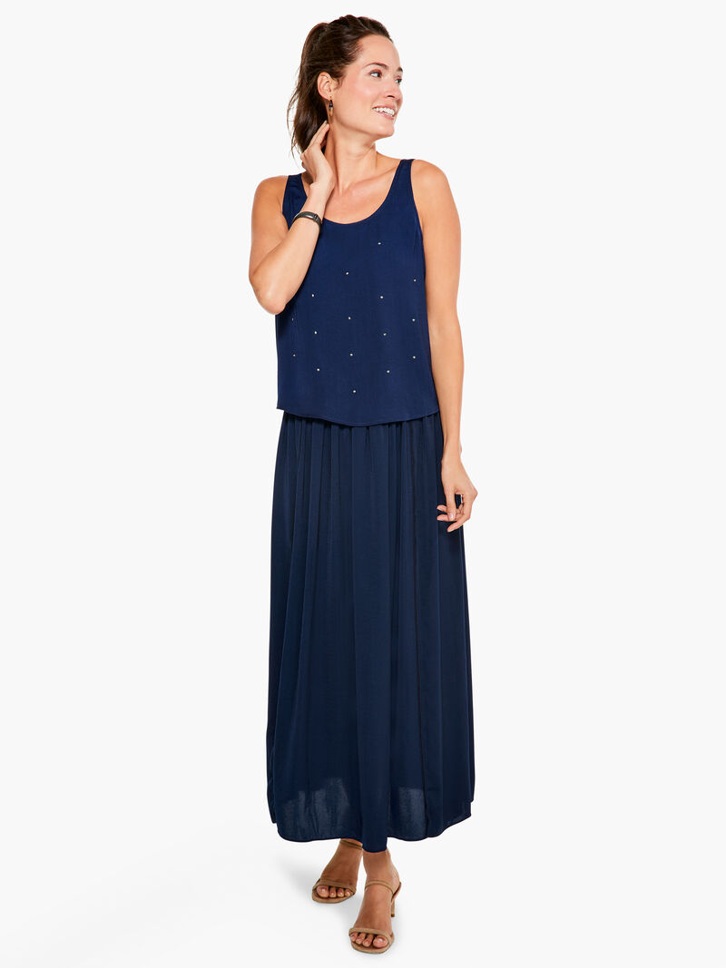 Woman Wears Soft Drape Studded Tank image number 4