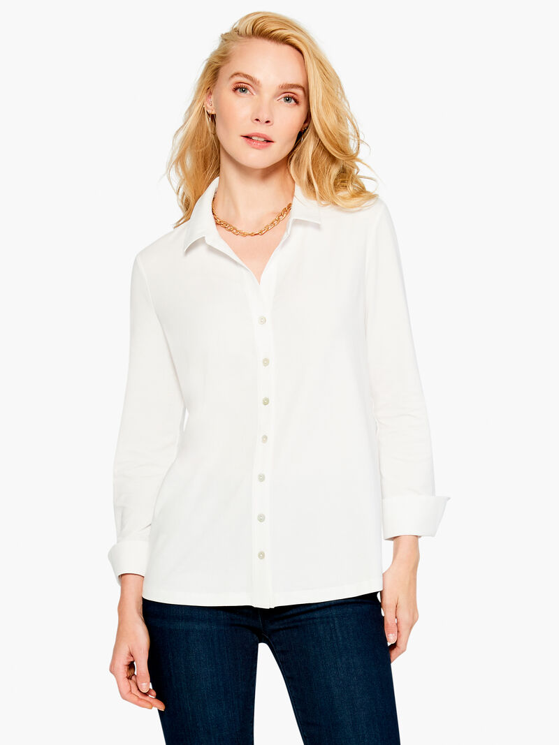 Woman Wears Essential Shirt Layer image number 1