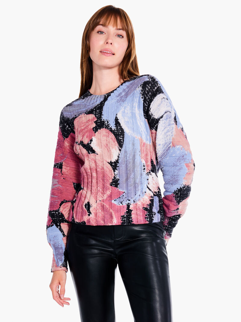 Woman Wears Autumn Bloom Sweater image number 0