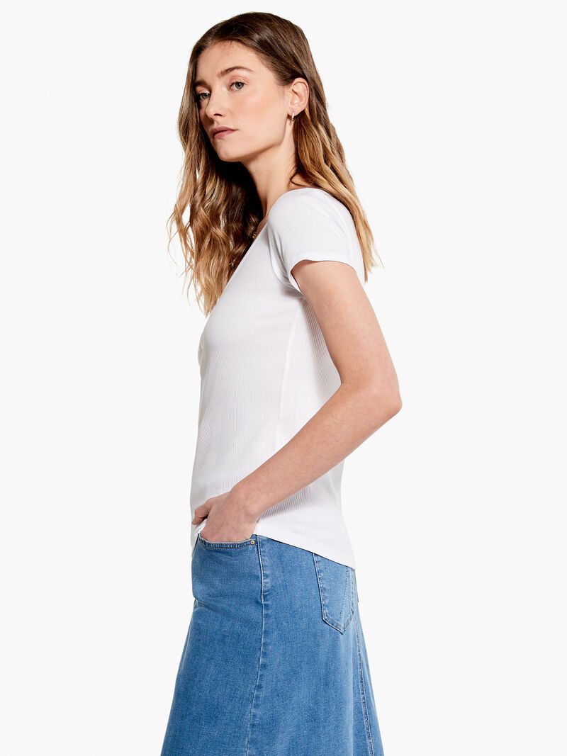 Drapey Rib Scrunch Tee
