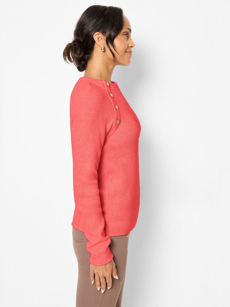Woman Wears Soft Thermal Button Top image number 2