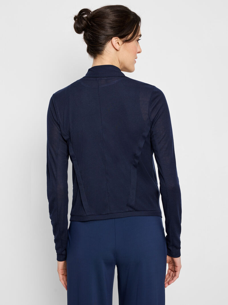 Woman Wears Gauzy Snap Front Cardigan image number 3