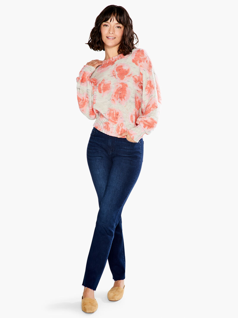 Woman Wears Rosy Sunset Sweater image number 4
