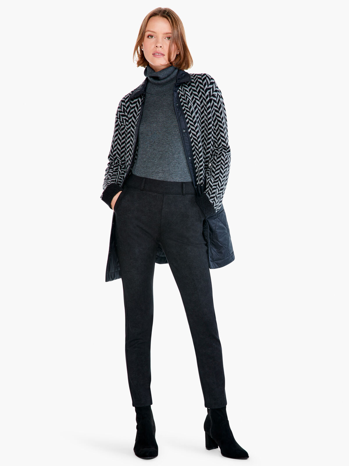 Quilted Mix Media Coat