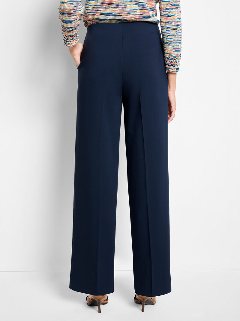 Woman Wears 31" Lenox Wide Leg Sleek Stretch Pant image number 3