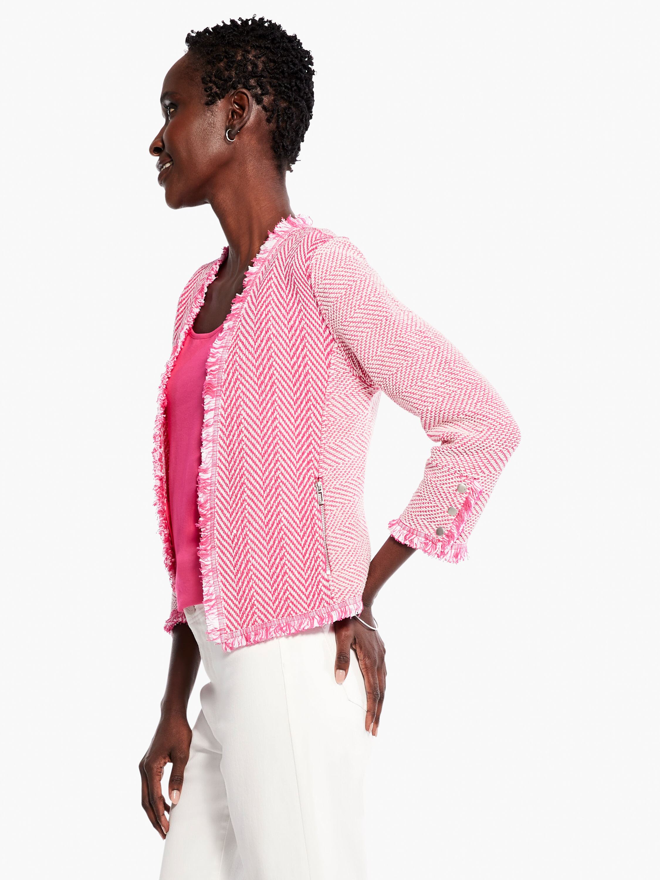 Zig Zag Fringe Mix Jacket NIC ZOE