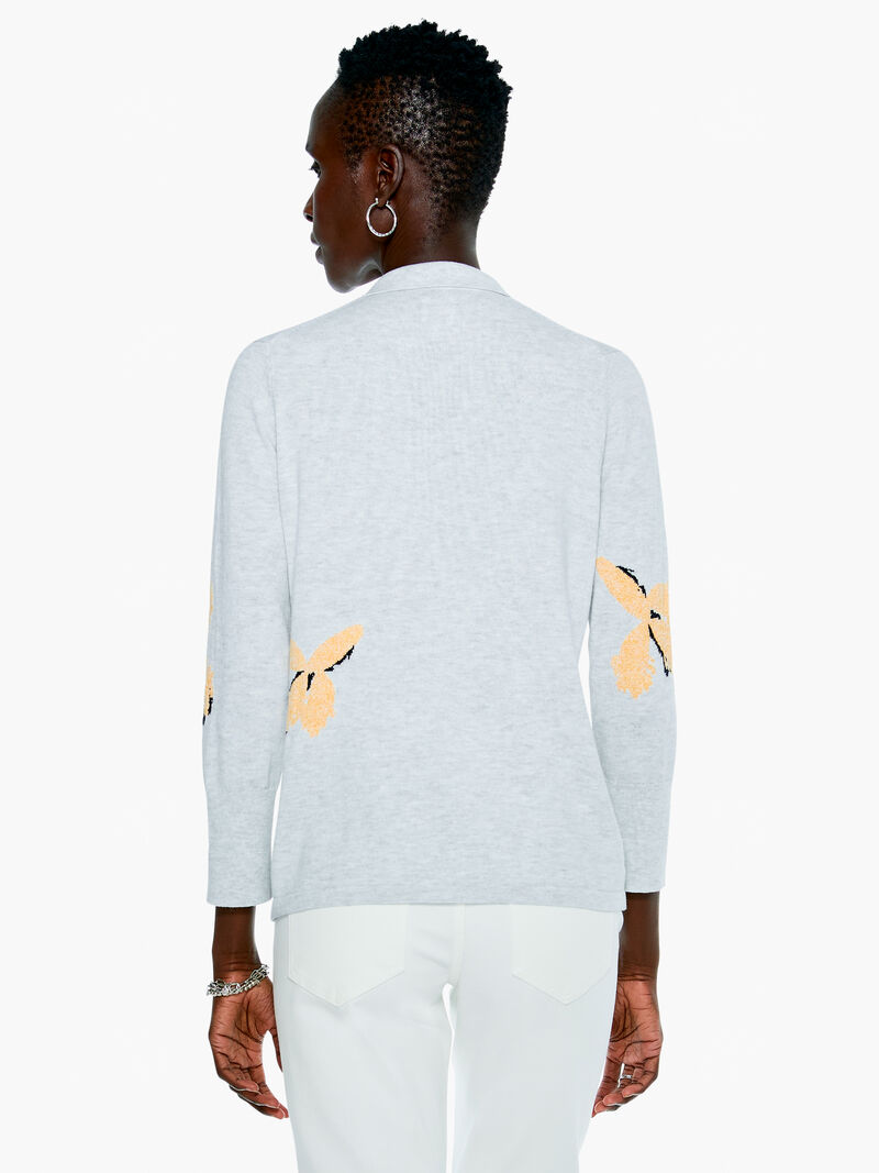 Woman Wears Scattered Blooms Vital Polo Sweater image number 2