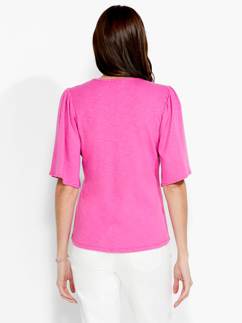 Woman Wears NZT Square Neck Flutter Sleeve Tee image number 2