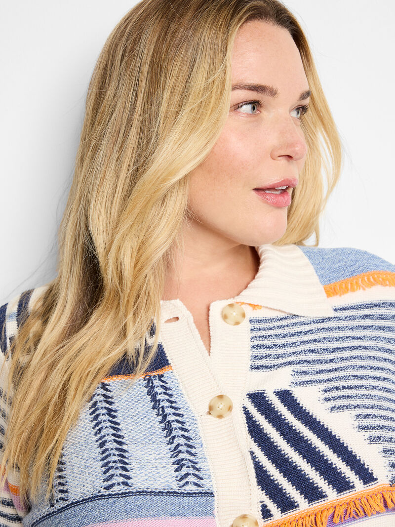 Woman Wears Pattern Play Sweater Jacket image number 0