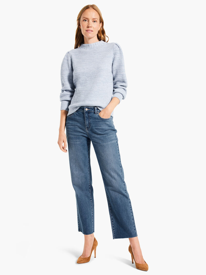 Woman Wears Waffle Stitch Sweater image number 3