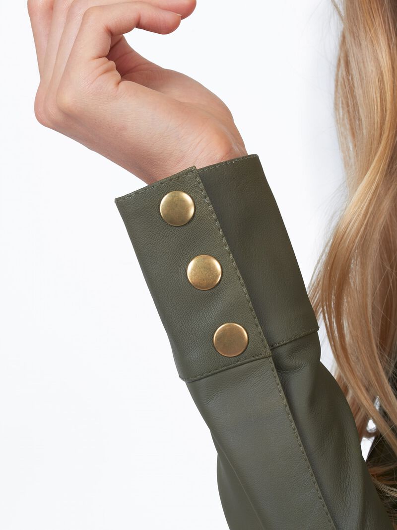Woman Wears JKT - Robin Matte Leather Jacket image number 3