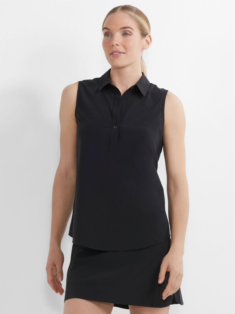 Woman Wears Tech Stretch Collared Tank image number 0