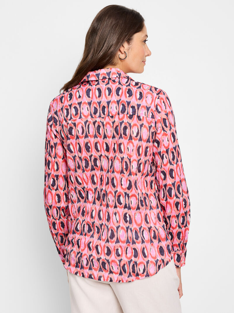 Woman Wears Ikat Rings Cotton Shirt image number 3