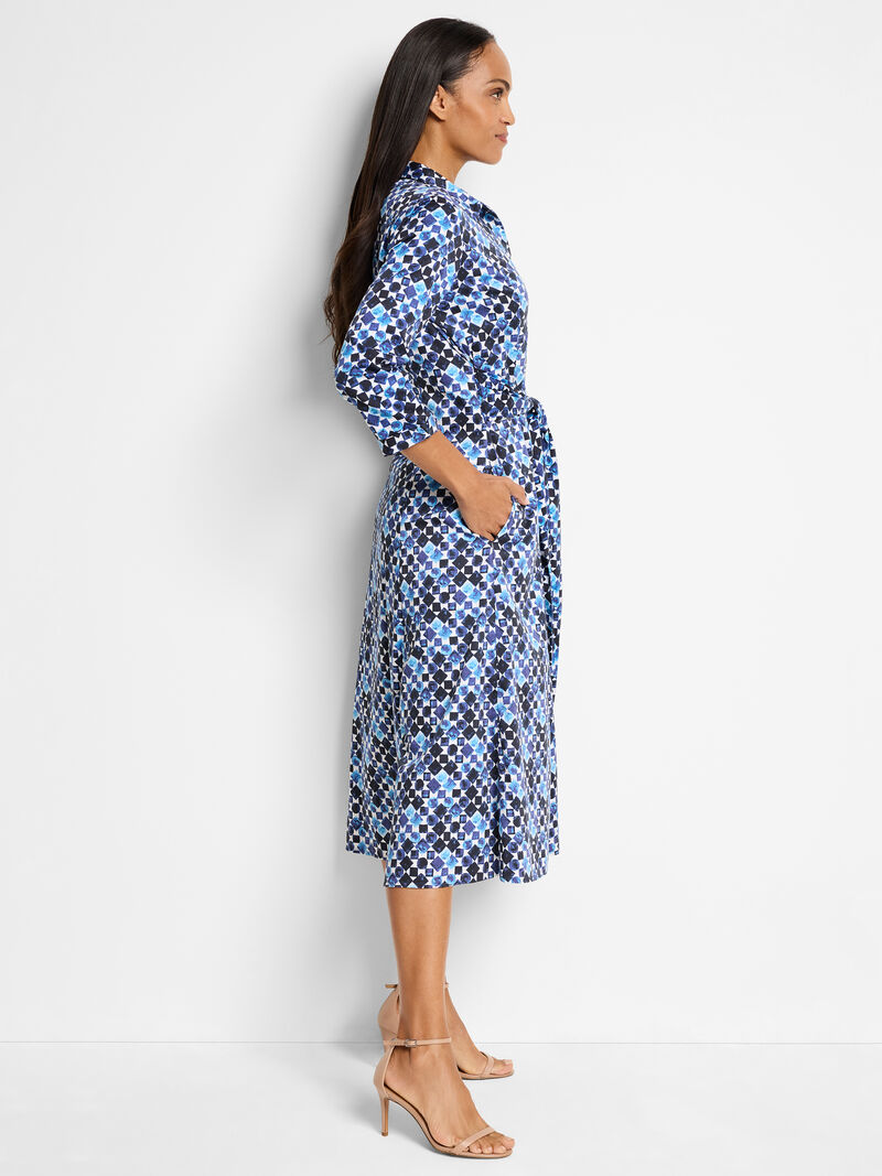 Woman Wears Blue Baubles Shirt Dress image number 1
