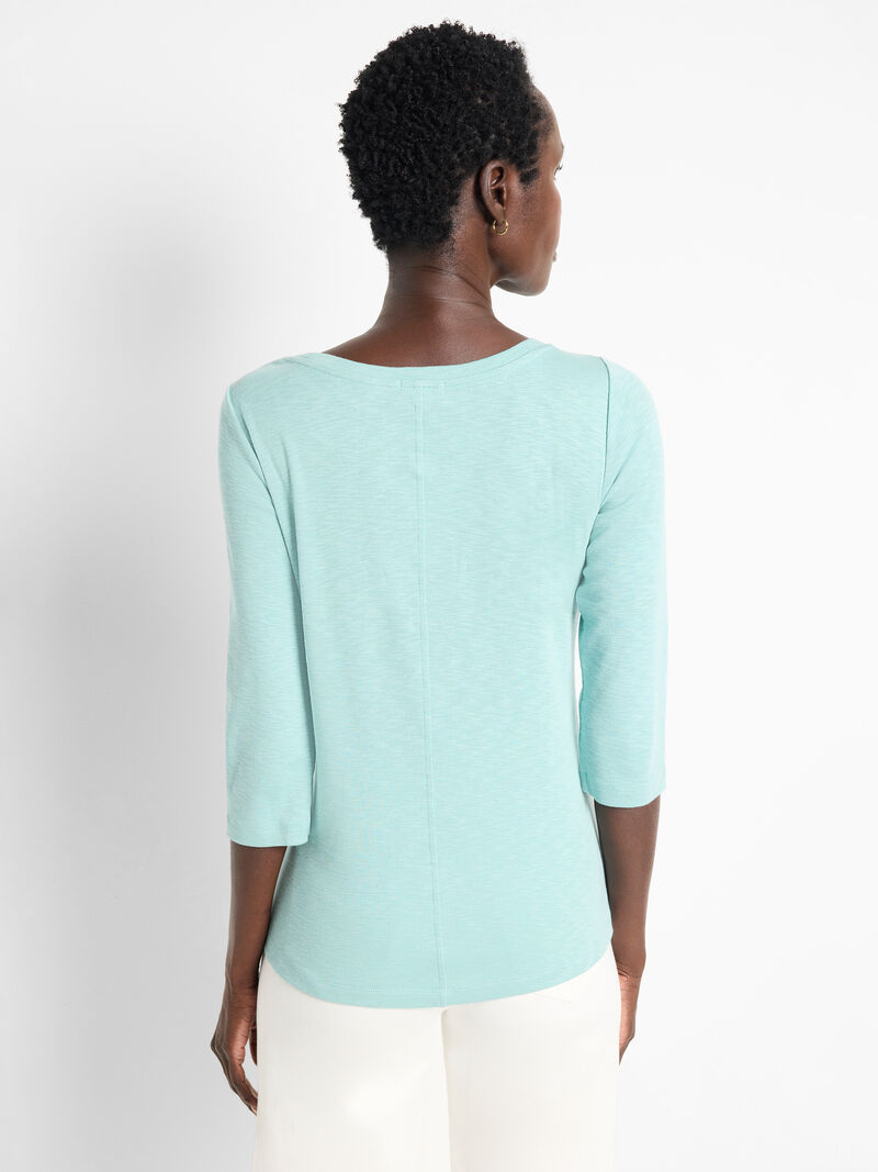 Woman Wears NZT 3/4 Sleeve Boat Tee image number 2
