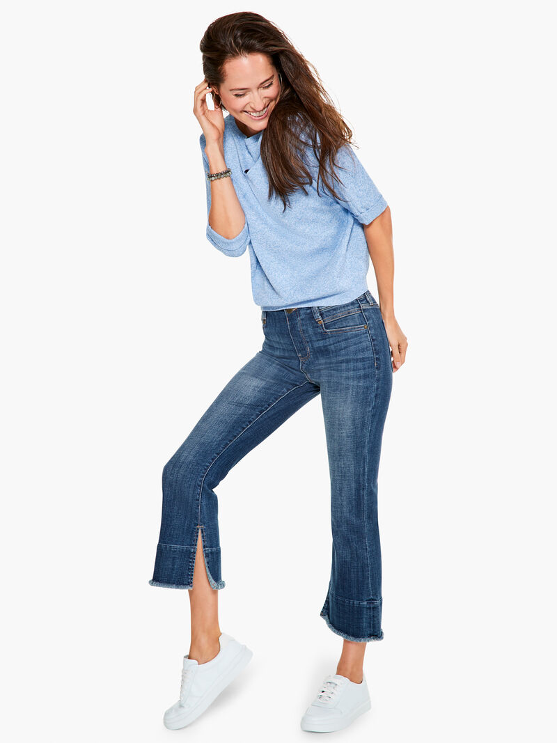 Woman Wears Liverpool Gia Crop Flare Wide Hem Jean image number 3