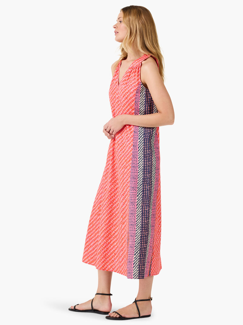 Woman Wears Spotty Stripes Dress image number 2